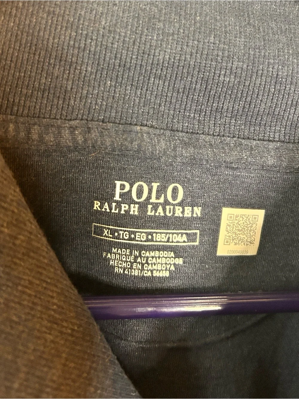 Polo Ralph Lauren Men’s XL Navy Blue Luxury Jersey Shawl Collar Pullover Preppy